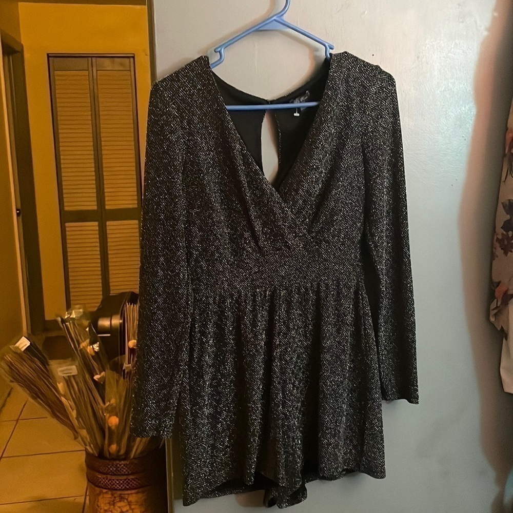 Lily Rose Black Sparkly Romper - Picture 5 of 6